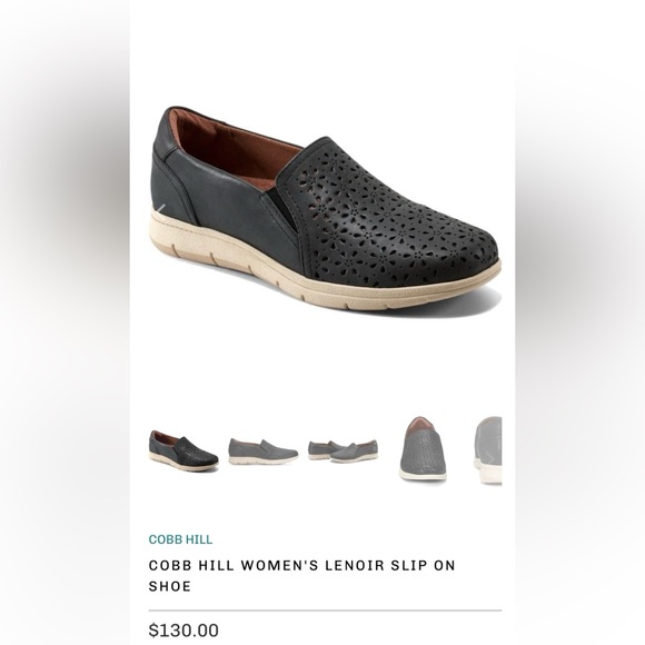 Cobb Hill by New Balance Women's Lenoir Leather Slip On Navy Loafers Size 9W NEW - Picture 9 of 12